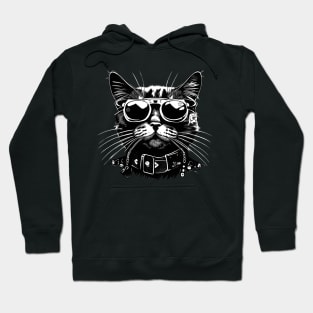 Cat in punk rock style Hoodie